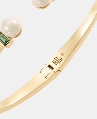 Lauren Ralph Lauren Baguette Stone & Imitation Pearl Cuff Bracelet