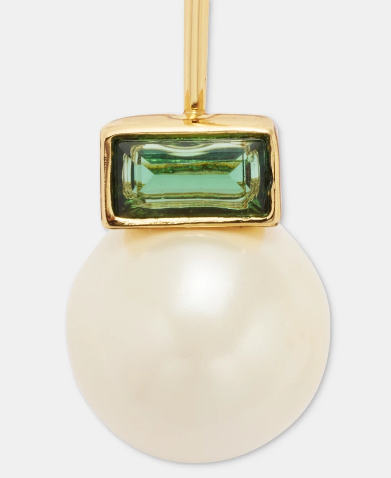 Lauren Ralph Lauren Baguette Stone & Imitation Pearl Drop Earrings