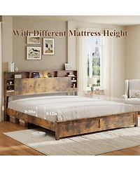 Lucky One Bed Frame with Storage Headboard