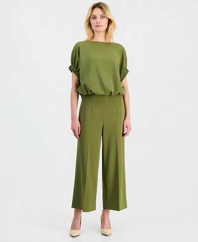 Anne Klein Women's High-Rise Cropped Wide-Leg Pants