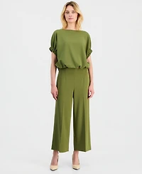 Anne Klein Women's High-Rise Cropped Wide-Leg Pants