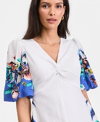 I.n.c. International Concepts Women's Short Sleeve Printed Maxi Dress, Macy's Exclusive