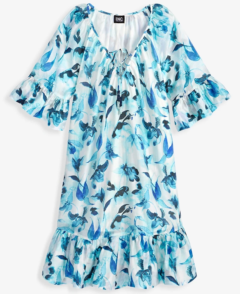 I.n.c. International Concepts Women's Printed Short Sleeve Dress, Macy's Exclusive
