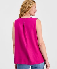 Style & Co Women's Sleeveless Linen V-Neck Tunic, Macy's Exclusive