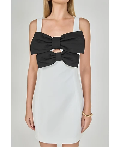 endless rose Women's Bow Cutout Mini Dress