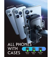 Lisen Electric Suction Car Phone Mount, Magnetic Vacuum Holder with Auto Lock, Adjustable Dashboard and Windshield Mount for iPhone, Samsung