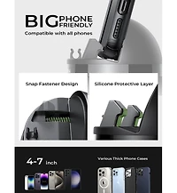 Lisen 360degree(s) Dashboard Phone Holder for Car, Rotating Cell Phone Mount with One-Hand Operation, Stable Non-Slip Base for iPhone, Samsung