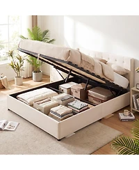 Slickblue Modern Queen Storage Bed with Lift Up Platform Design