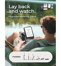 Lisen Adjustable iPad Stand for Desk, Aluminum Tablet Holder with Angle Adjustment, Foldable Design, Compatible with iPad, Tablet, Kindle