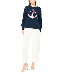 Vince Camuto Women's Anchor Motif Crewneck Sweater