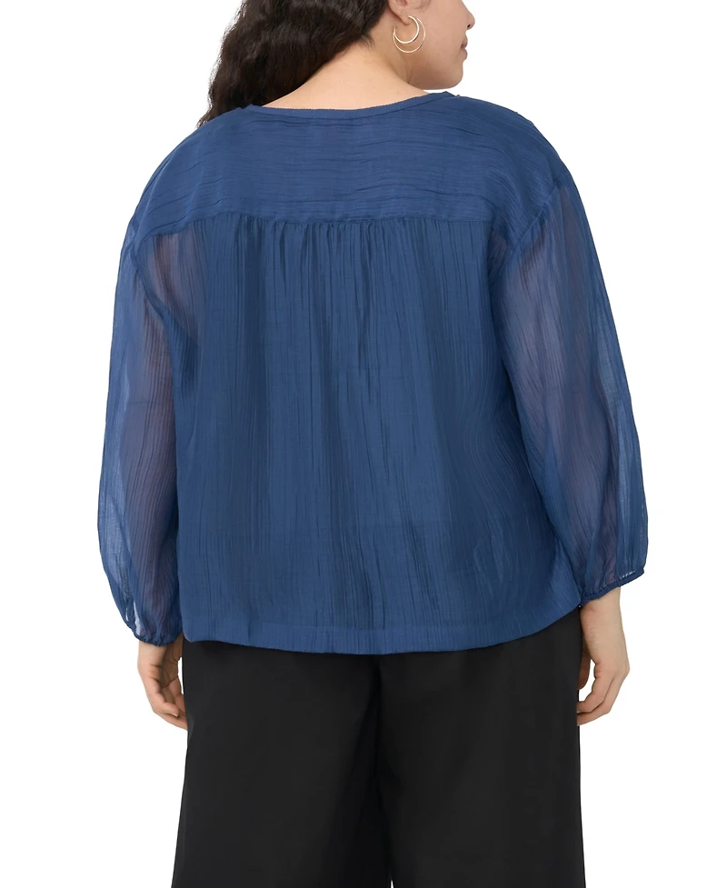 Vince Camuto Plus Split Neck Top