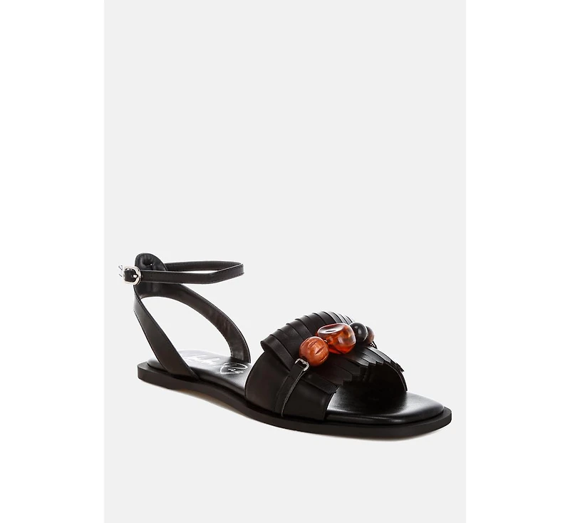 London Rag Womens Morgine Beaded Flat Sandals