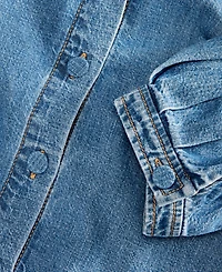 On 34th Women's Cotton Puffed-Sleeve Denim Shirt, Macy's Exclusive