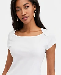 On 34th Women's Micro Rib Boatneck Cap Sleeve Top, Macy's Exclusive