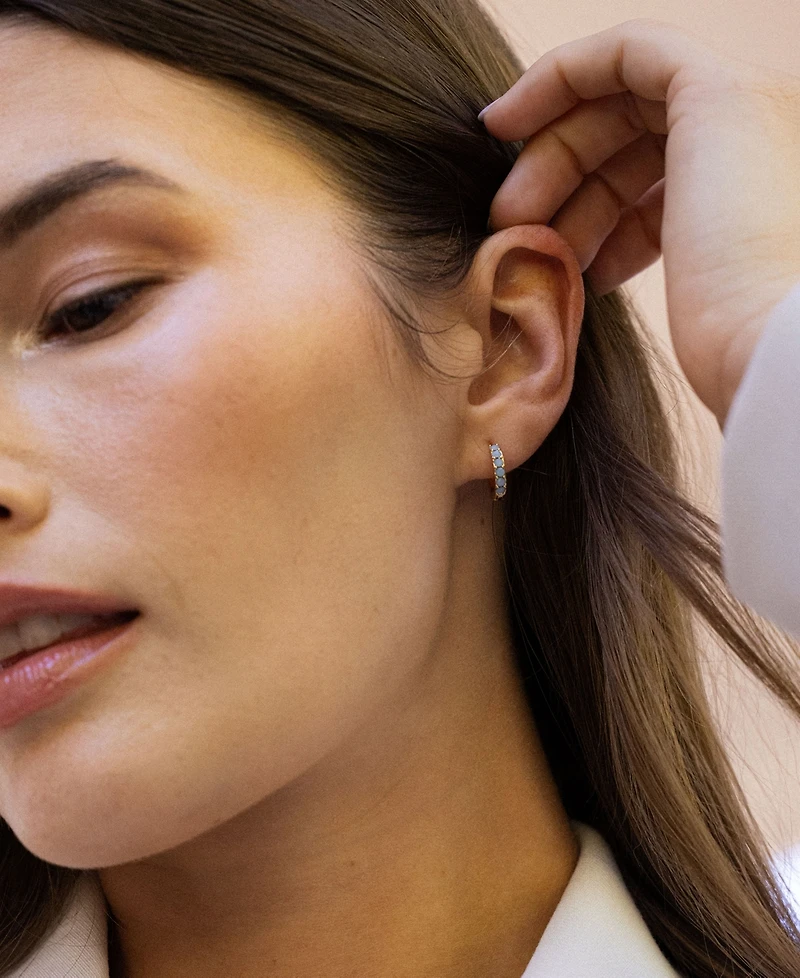 brook & york Gold-Tone Plated Kara Opal Huggie Earrings