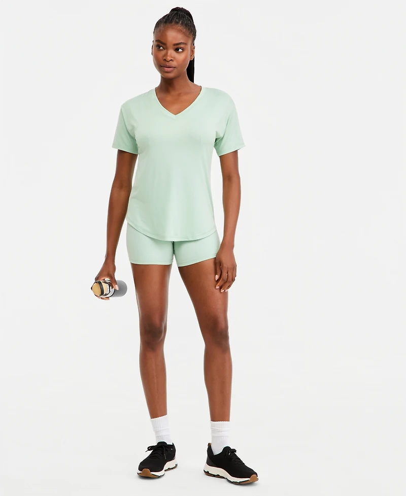 Id Ideology Women's V-Neck Short-Sleeve Performance Tee, Macy's Exclusive
