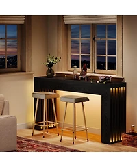 Tribesigns 59-Inch Long Wooden Console Sofa Table Behind The Couch with Vertical Slat Legs for Entrance, Hallway, Entryway, Living Room (Rustic Brown)