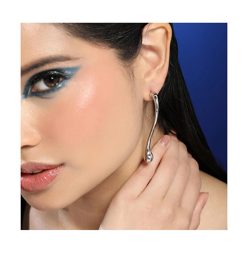 Women's The Back-Drip Drop Earrings - Metallic Silver