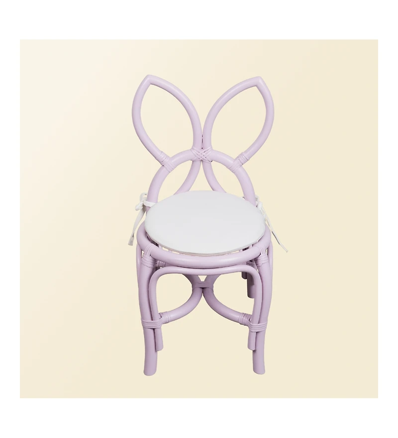 Momiji Butterfly Handcrafted Rattan Kids Chair with cushion - Wicker Purple (Set of 2)