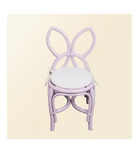 Momiji Butterfly Handcrafted Rattan Kids Chair with cushion - Wicker Purple (Set of 2)