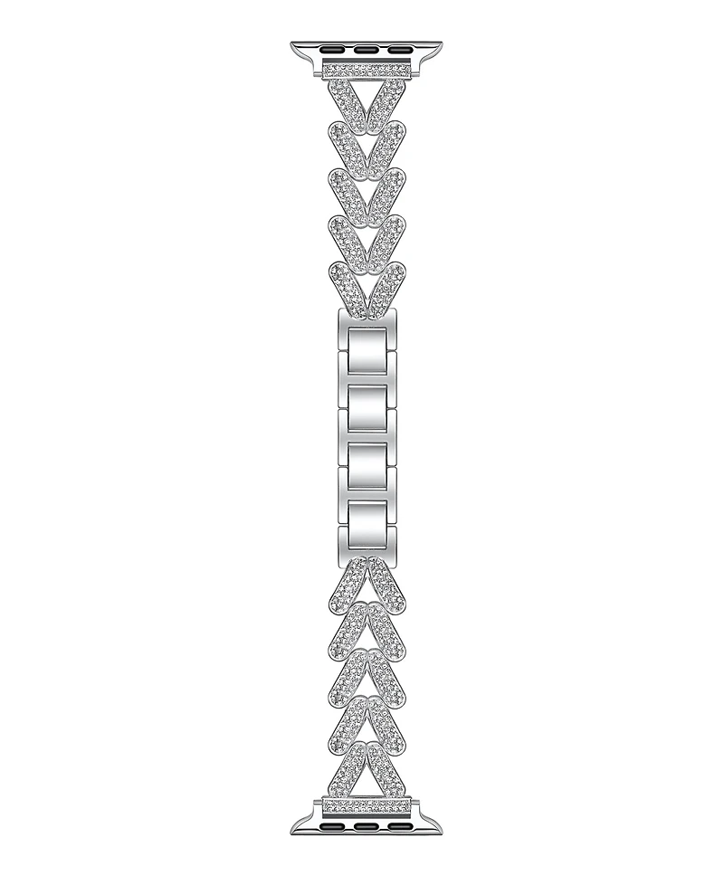 Posh Tech Valentina Stainless Steel and Rhinestone Band for Apple Watch