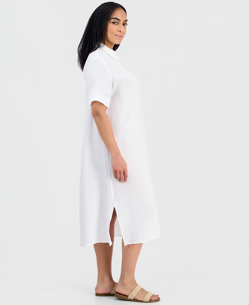Eileen Fisher Women's Cotton Classic Collar Shirtdress