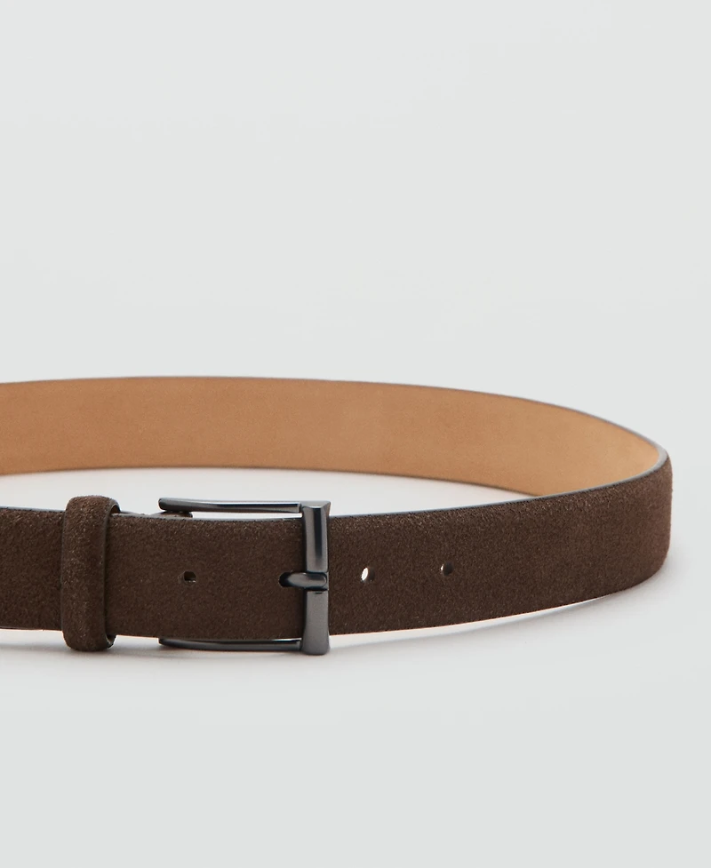 Mango Men's Suede Leather Belt