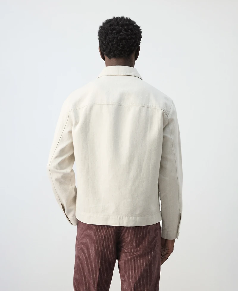 Mango Men's Cotton-Linen Denim Jacket