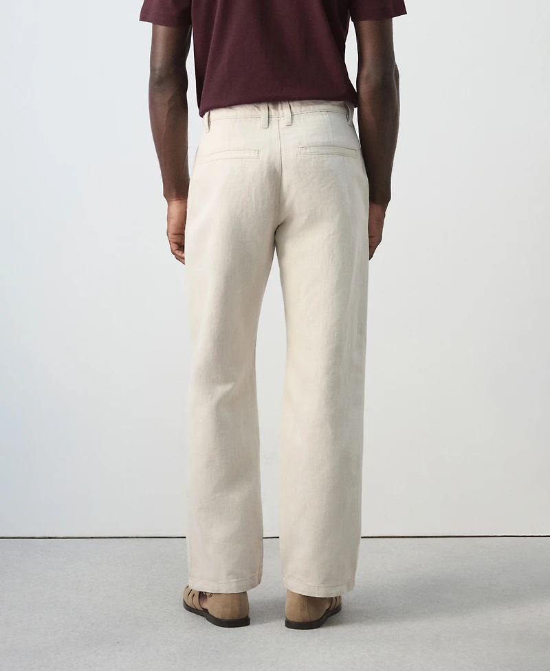 Mango Men's Regular-Fit Cotton-Linen-Blend Pants