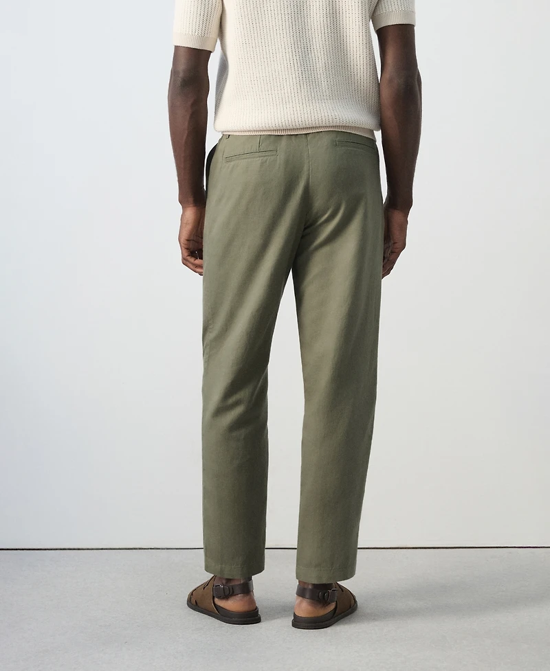 Mango Men's Slim-Fit Cropped Cotton-Linen Pants