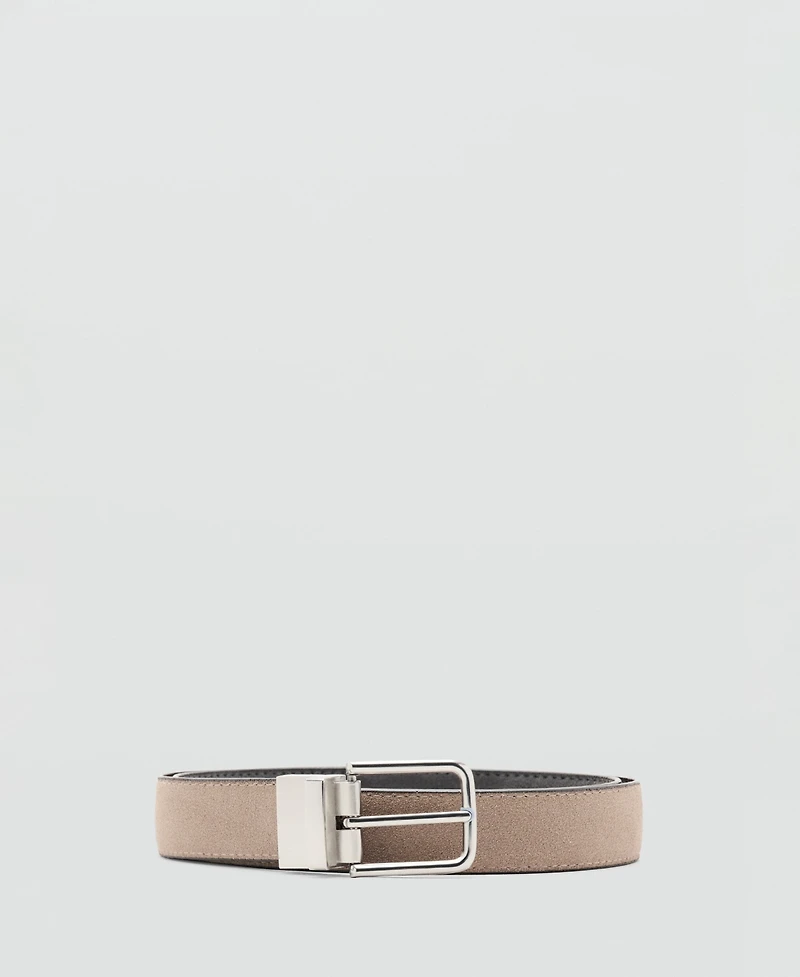 Mango Men's Reversible Suede Leather Belt