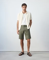 Mango Men's Slim-Fit Chino Cotton 10.12" Bermuda Shorts