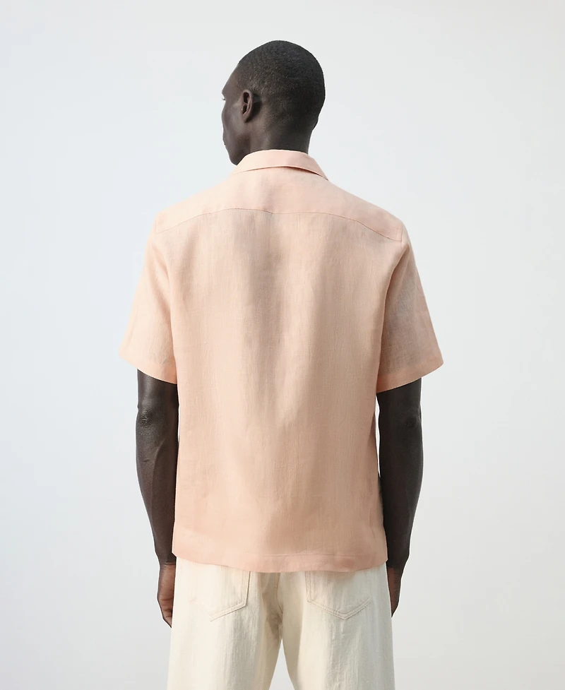 Mango Men's Bowling-Collar Shirt