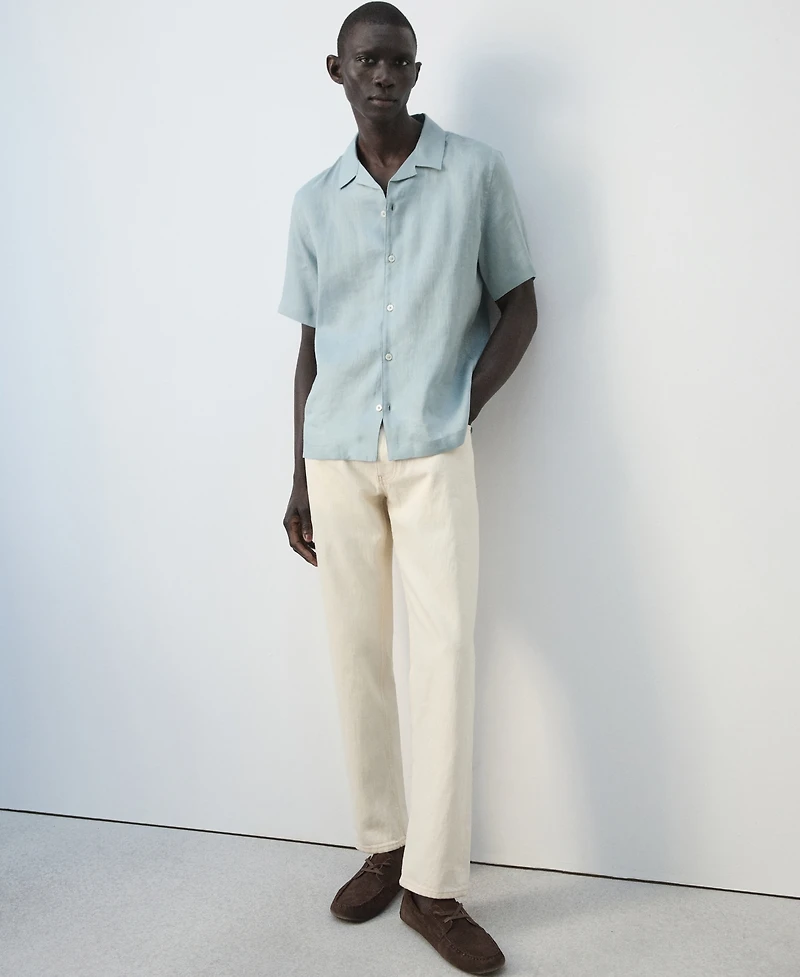 Mango Men's Bowling-Collar Shirt