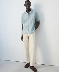 Mango Men's Bowling-Collar Shirt