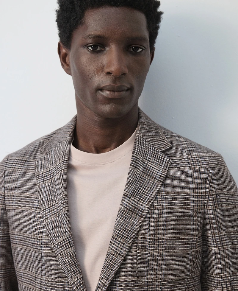 Mango Men's Prince Of Wales Check Blazer