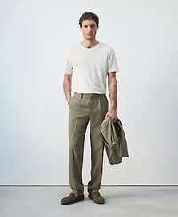 Mango Men's Linen Slim-Fit T-Shirt