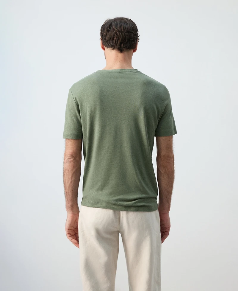 Mango Men's Linen Slim-Fit T-Shirt