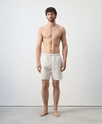 Mango Men's Seersucker Striped Swimsuit