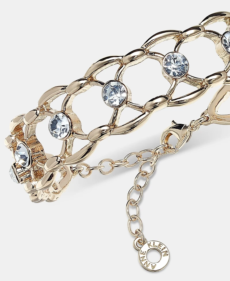 Anne Klein Crystal Openwork Cuff Bracelet