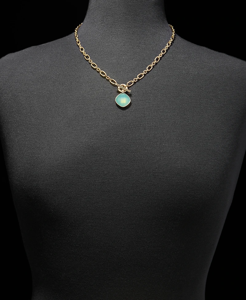 Anne Klein Gold-Tone Pacific Stone Pendant Necklace