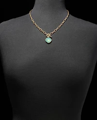 Anne Klein Gold-Tone Pacific Stone Pendant Necklace