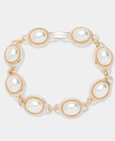 Anne Klein Two-Tone Faux-Pearl Metal Roping Line Bracelet