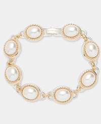 Anne Klein Two-Tone Faux-Pearl Metal Roping Line Bracelet