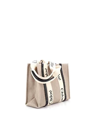 Pre-Owned Chloe Medium Woody Tote Canvas with Leather