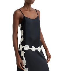 Reiss Women's Satin Floral-Lace Trim Cami Top