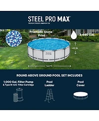 Bestway Steel Pro Max 14' x 42" Above Ground Outdoor Swimming Pool Set