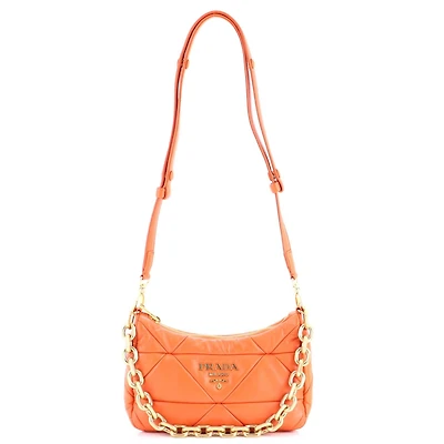 Pre-Owned Prada System Convertible Shoulder Bag Quilted Nappa Leather