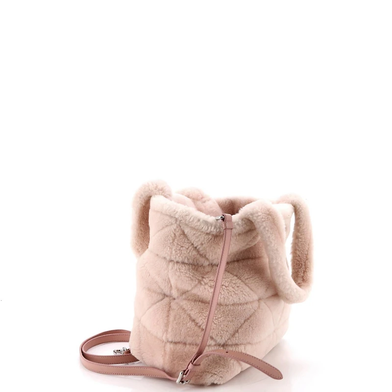 Pre-Owned Prada Triangle Tote Quilted Shearling