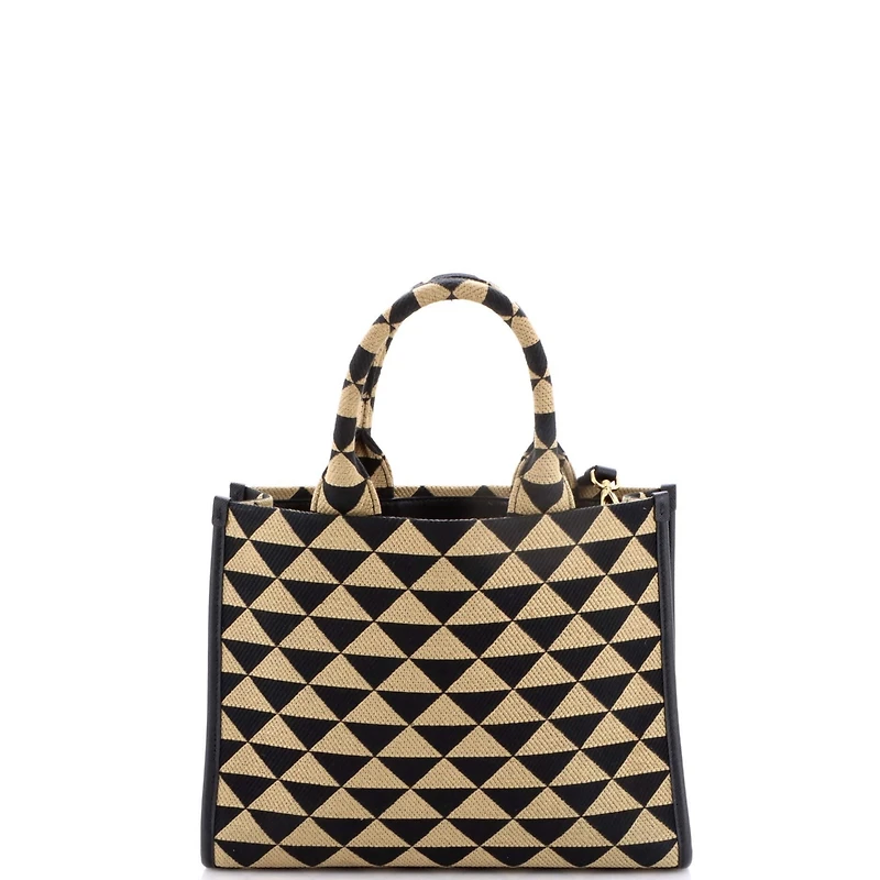 Pre-Owned Prada Small Symbole Shopper Tote Jacquard
